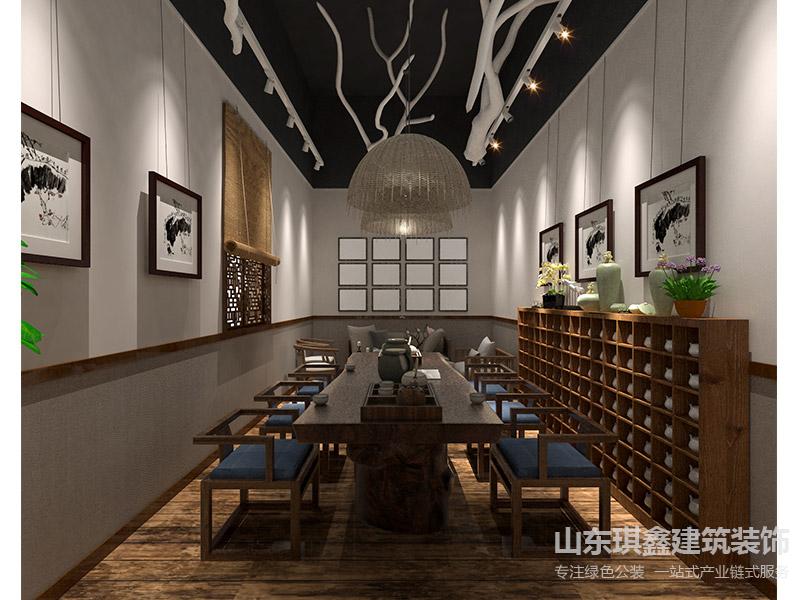 濟(jì)南民康里水鄉(xiāng)閣茶藝館裝修案例